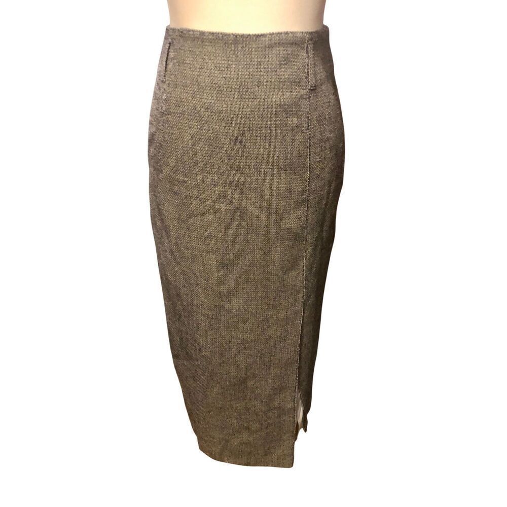 Vintage Oraz tweed wool front slit pencil skit with belt loops and hidden back z - Picture 3 of 11